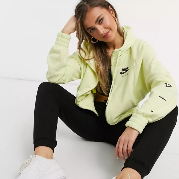 Nike Tops - ASOS Nike Zip Up With Hood in Lime Green
